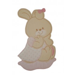 Iron-on Patch - Pink Baby Rabbit with Little Stars